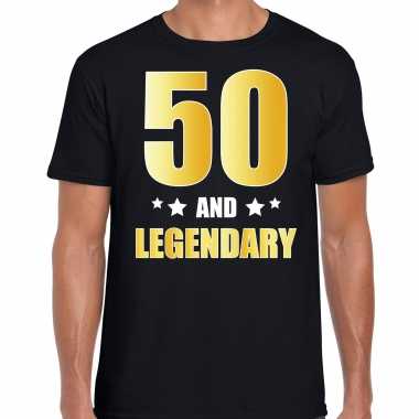And legendary verjaardag cadeau t shirt goud jaar zwart heren