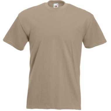 Basic kaky beige t shirt heren