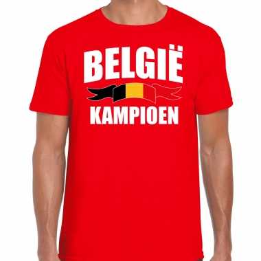 Belgie kampioen supporter t shirt rood ek/ wk heren