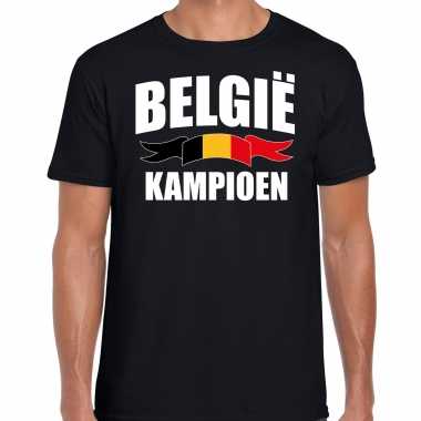 Belgie kampioen supporter t shirt zwart ek/ wk heren