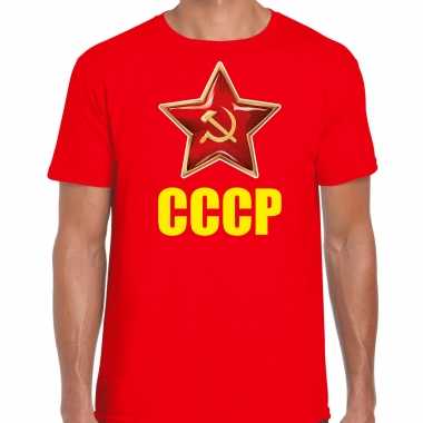 Cccp / sovjet unie verkleed t shirt rood heren