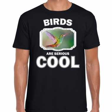 Dieren kolibrie vogel t shirt zwart heren birds are cool shirt