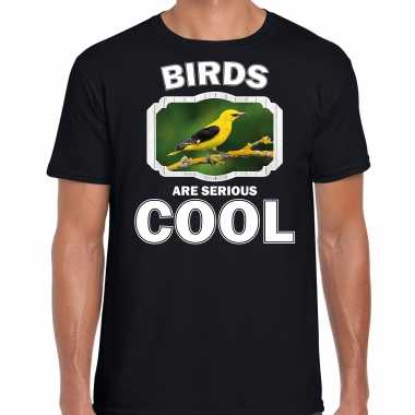 Dieren wielewaal vogel t shirt zwart heren birds are cool shirt