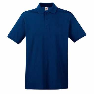 Donkerblauw/navy poloshirt / polo t shirt premium katoen heren