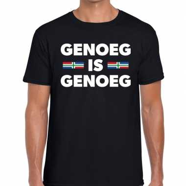 Groningen protest t shirt genoeg is genoeg zwart heren