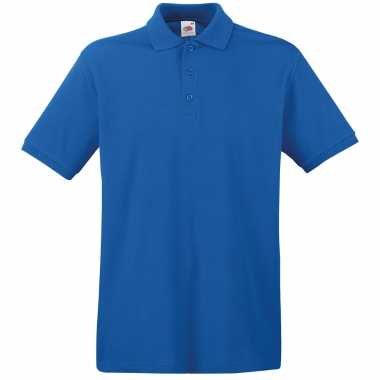 Grote maat blauw poloshirt premium katoen heren xl