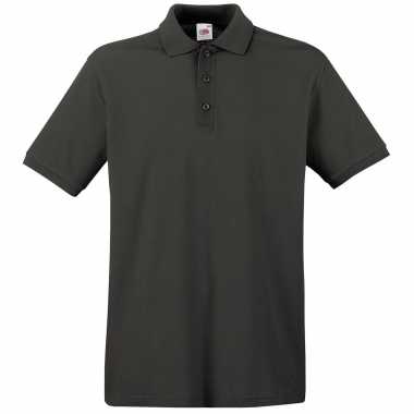 Grote maat donker grijs poloshirt premium katoen heren xl