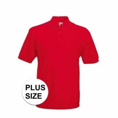 Grote maat rood poloshirt korte mouw heren
