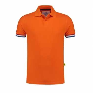 Grote maten oranje polo shirt holland heren