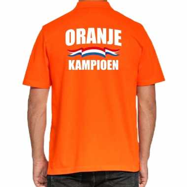 Grote maten oranje poloshirt holland / nederland supporter oranje kampioen ek/ wk heren