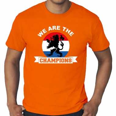 Grote maten oranje t shirt holland / nederland supporter holland kampioen leeuw ek/ wk here