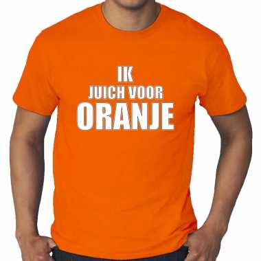 Grote maten oranje t shirt holland / nederland supporter ik juich oranje ek/ wk heren