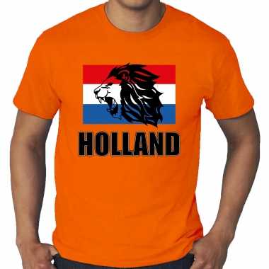 Grote maten oranje t shirt holland / nederland supporter leeuw vlag ek/ wk heren