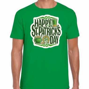 Happy st. patricks day / st. patricks day t shirt / kostuum groen heren