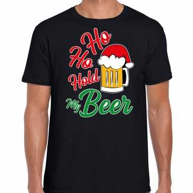 Ho ho hold my beer fout kerstshirt / outfit zwart heren