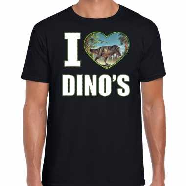 I love dino's t shirt dieren foto een dino zwart heren