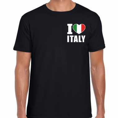 I love italy t-shirt italie zwart borst heren