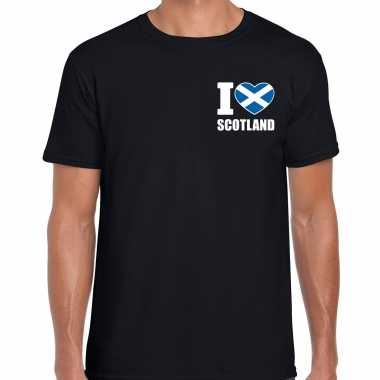 I love scotland t-shirt schotland zwart borst heren