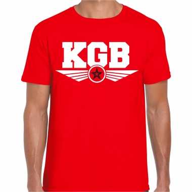 Kgb agent verkleed t shirt rood heren