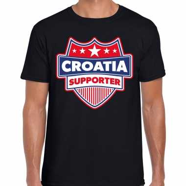 Kroatie / croatia schild supporter t shirt zwart heren