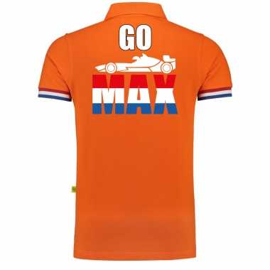 Luxe go max coureur supporter / race fan poloshirt grams oranje