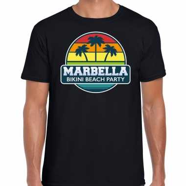 Marbella zomer t shirt / shirt marbella bikini beach party zwart heren
