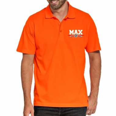 Max coureur supporter / race fan poloshirt logo borst oranje heren