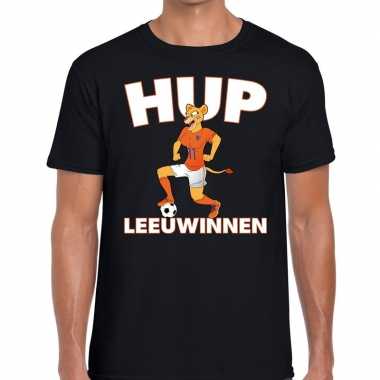 Nederland supporter t shirt hup leeuwinnen zwart heren