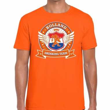 Oranje holland drinking team t shirt heren