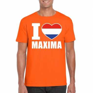 Oranje i love maxima shirt heren