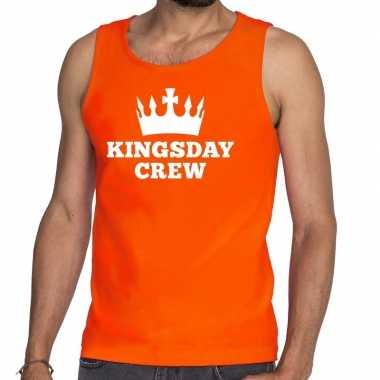 Oranje kingsday crew tanktop / mouwloos shirt heren