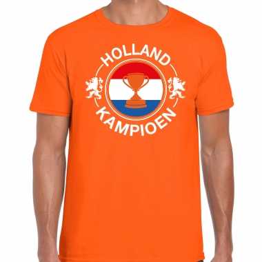 Oranje t shirt holland / nederland supporter holland kampioen beker ek/ wk heren