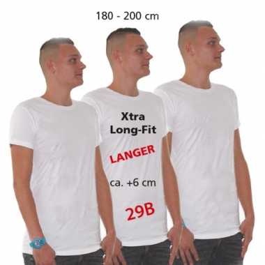 Set stuks extra lang t shirt wit heren, maat: xl