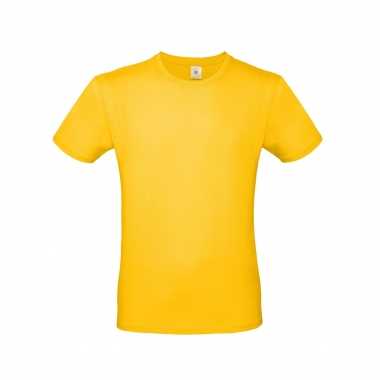 Set stuks geel basic t shirt ronde hals heren katoen, maat: l ()