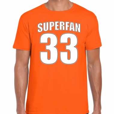 Superfan nummer oranje t shirt holland / nederland supporter racing heren