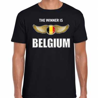 The winner is belgium / belgie t shirt zwart heren