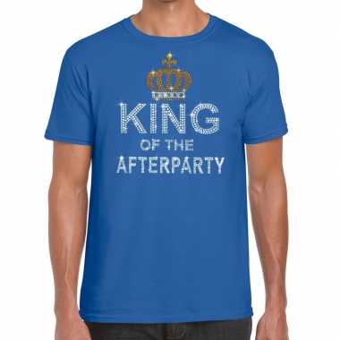 Toppers blauw toppers king of the afterparty glitter t shirt heren