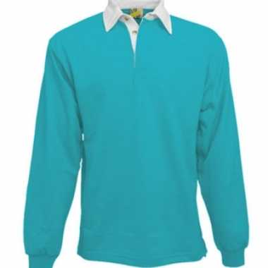 Turkoois poloshirt heren
