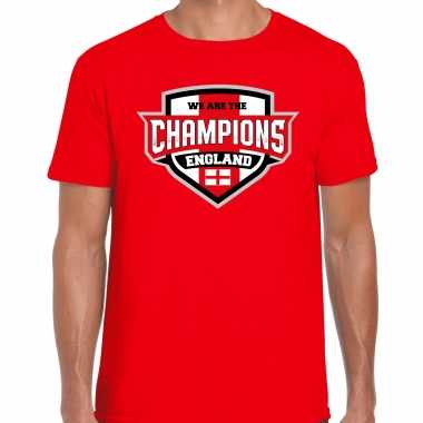 We are the champions england / engeland supporter t shirt rood heren