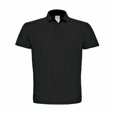 Zwart grote maten poloshirt / polo t shirt basic katoen heren