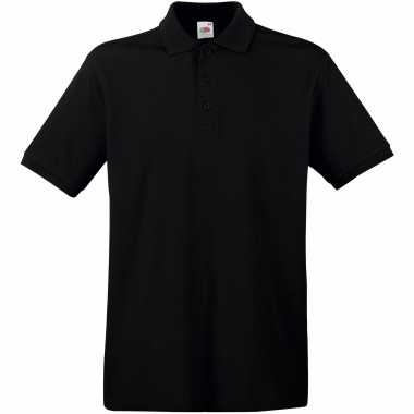 Zwart poloshirt / polo t shirt premium katoen heren