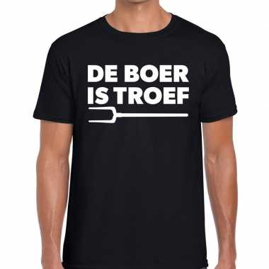 Zwarte cross boer is troef festival t shirt zwart heren