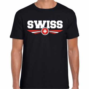 Zwitserland / switzerland landen t shirt zwart heren