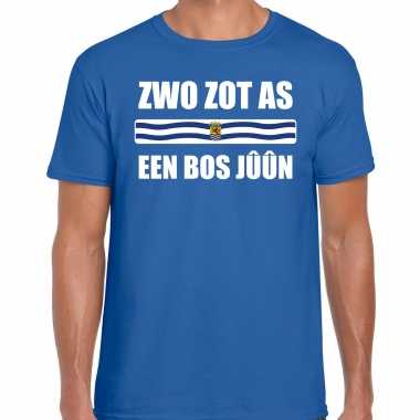 Zwo zot as een bos juun vlag zeeland t shirts zeeuws dialect blauw heren