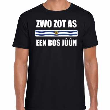 Zwo zot as een bos juun vlag zeeland t shirts zeeuws dialect zwart heren