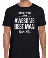 Awesome best man getuige cadeau t-shirt zwart heren