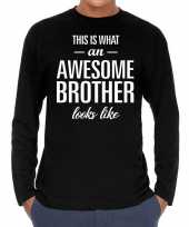 Awesome brother broer cadeau t-shirt long sleeves heren