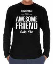 Awesome friend vriend cadeau t-shirt long sleeves heren