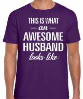 Awesome husband echtgenoot cadeau t-shirt paars heren