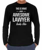 Awesome lawyer advocaat cadeau t-shirt long sleeves heren
